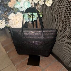 kate spade Black Glitter Stripe Tote